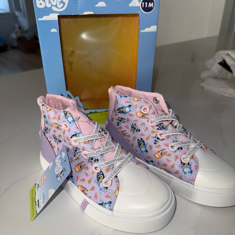 Bluey Girls High-Top Sneakers sz 11
